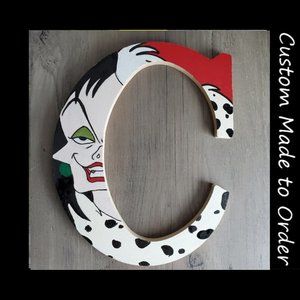 Hand painted cruella de vil letter art
